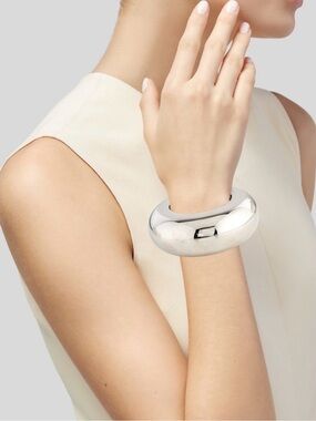 Alexis Bittar Polished Silver-Tone Dome Bracelet
